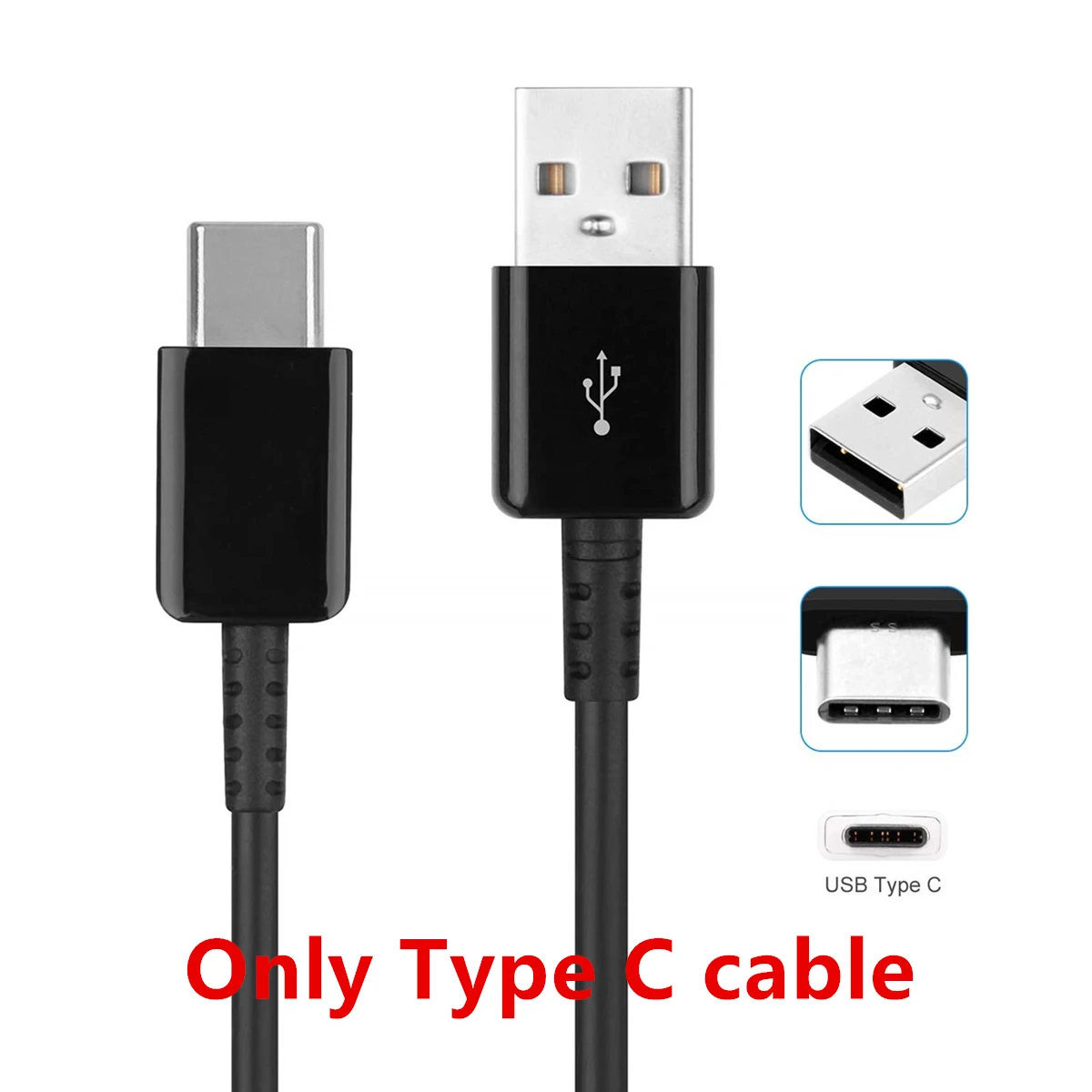 only TYPE C cable Type C USB зарядный кабель для Honor 9X20 10 быстрое зарядное устройство для samsung S10 note 10 huawei P20 lite mate 20 P30 Pro Oppo Reno - Тип штекера: only TYPE C cable