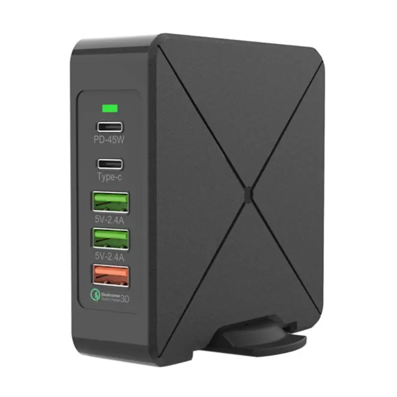 5 портов QC3.0 настольное настенное зарядное устройство PD type C USB быстрое зарядное устройство адаптер для samsung iPhone iPad huawei Tablet