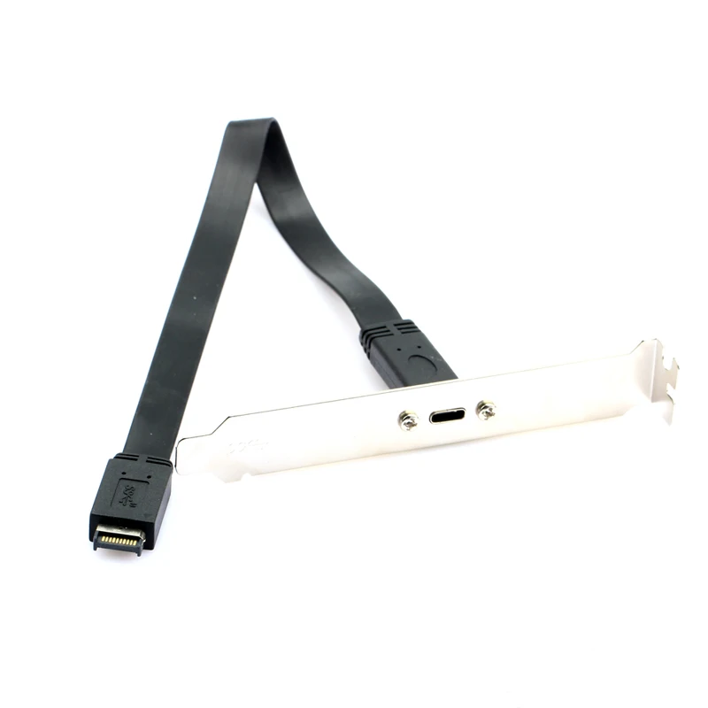 

50 см USB 3,1 Разъем передней панели type-E для USB-C type C гнездовой разъем Удлинительный провод кабель с кронштейном для крепления на панель Винты Новинка