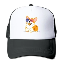 Пользовательские корги американский флаг патриотические солнцезащитные очки милые летние бейсболки Регулируемая Кепка s для мужчин и женщин