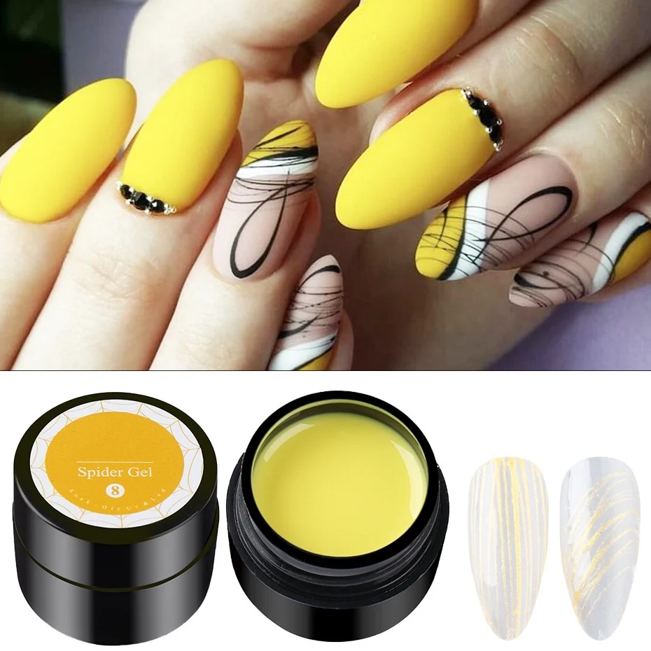 Nail Art паук Гель Дизайн Покраска ногтей УФ Гель-лак купальники сильно