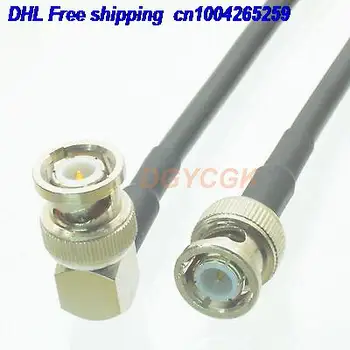 

EMS/ DHL 50pcs BNC male plug straight to BNC male right angle RG58 Jumper pigtail 20" cable 22j