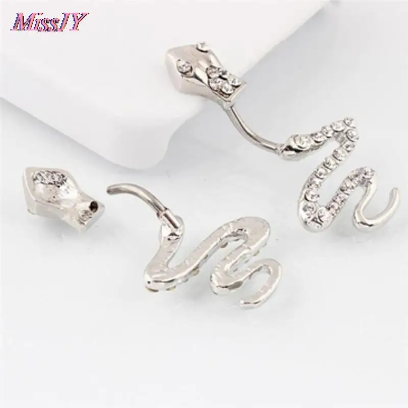 14G 316L surgical steel bar Nickel-free Retail Snake belly button ring fashion lizard lady body piercing navel belly jewelry
