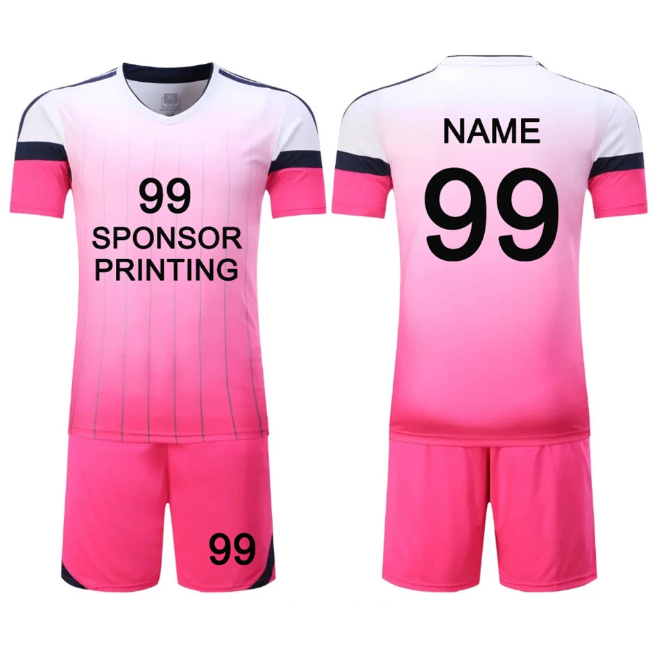 カスタムサッカーユニフォーム男性ボーイ子供サッカーセットピンク緑青赤橙カスタマイズサッカーチームリーグサッカーの試合トラックスーツ Soccer Sets Aliexpress