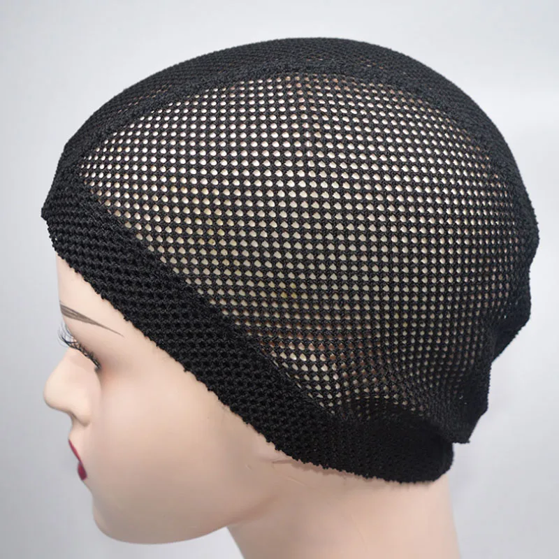 1PC Big Hole Mesh Dome Wig Cap Hair Nets Large Hole Black Dome Caps For Making Wigs With Elastic Band Wave Cap