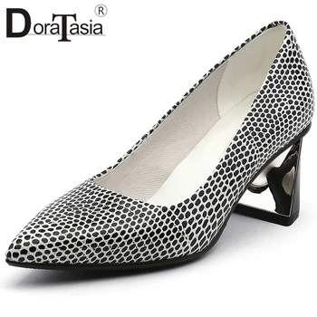 

DORATASIA New Brand Design Fashion Dress Pumps High Heels Ol Pumps Women Pointed Toe Genuine Leather Shoes Woman