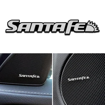 

4pcs Car Audio Decorate Decal fit for Hyundai santa fe Tucson Solaris I30 Creta Ix35 I40 emblem Sticker Car Accessories Styling