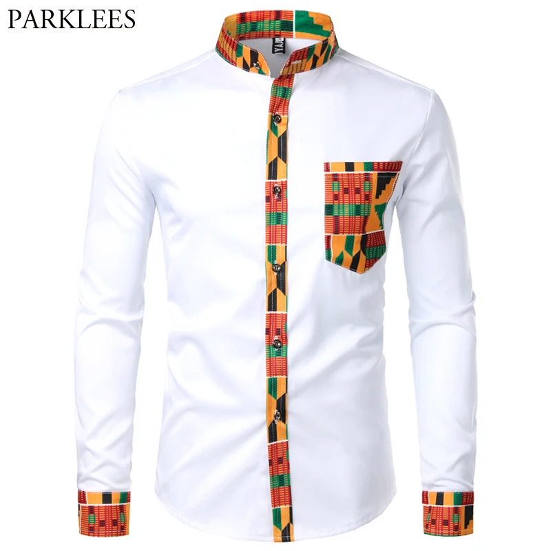 Dashiki-camisa africana con estampado africano para hombre, camisa manga larga con de retales, diseño de estilo Ankara _ AliExpress Mobile