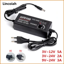 Regolabile AC a DC 3V-12V 3V-24V 9V-24V Universale adattatore con lo schermo di visualizzazione tensione Regolata di alimentazione adatpor 3 12 24 v