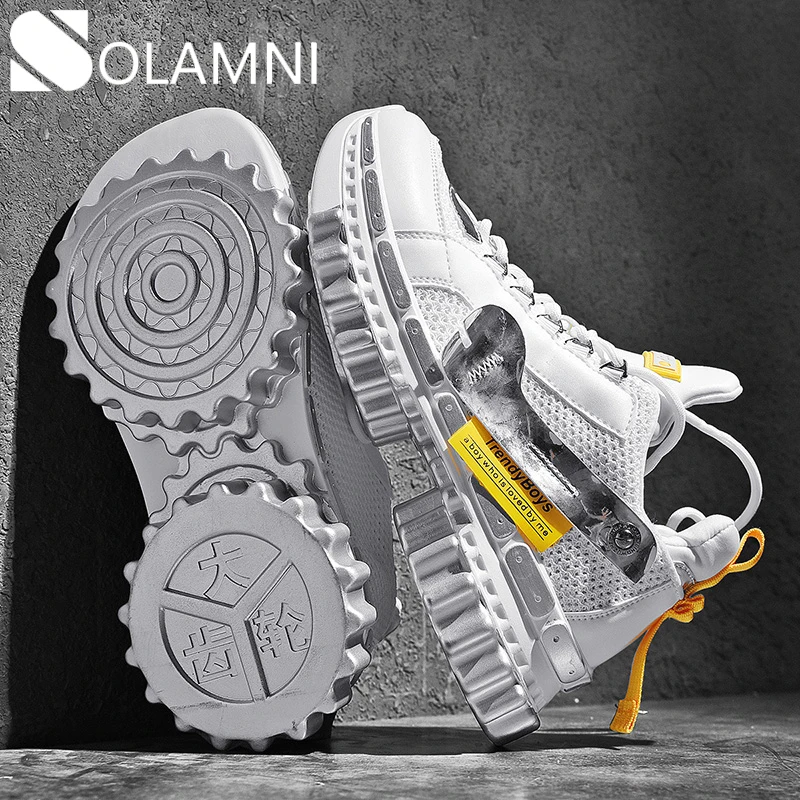 Кроссовки мужские массивные дышащие сетчатые высокие Нескользящие Повседневная