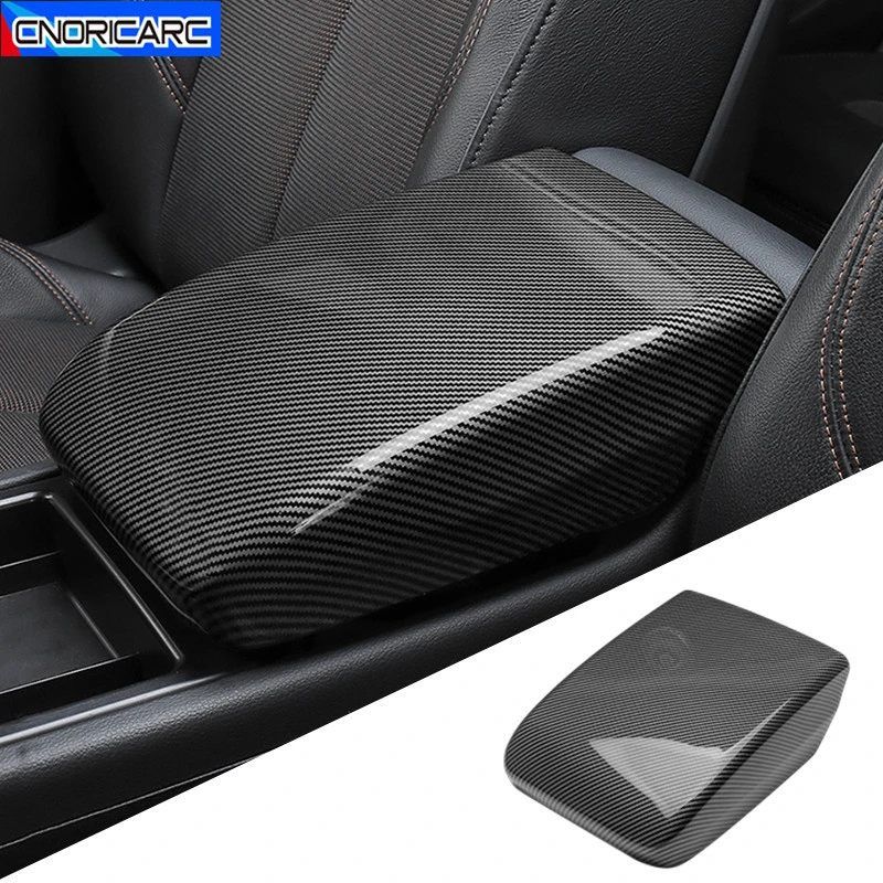 Car Styling Center Console Armrest Box Cover Decoration Sticker Trim For Adui Q5 FY 2018 2019 LHD Carbon Fiber Color Decals
