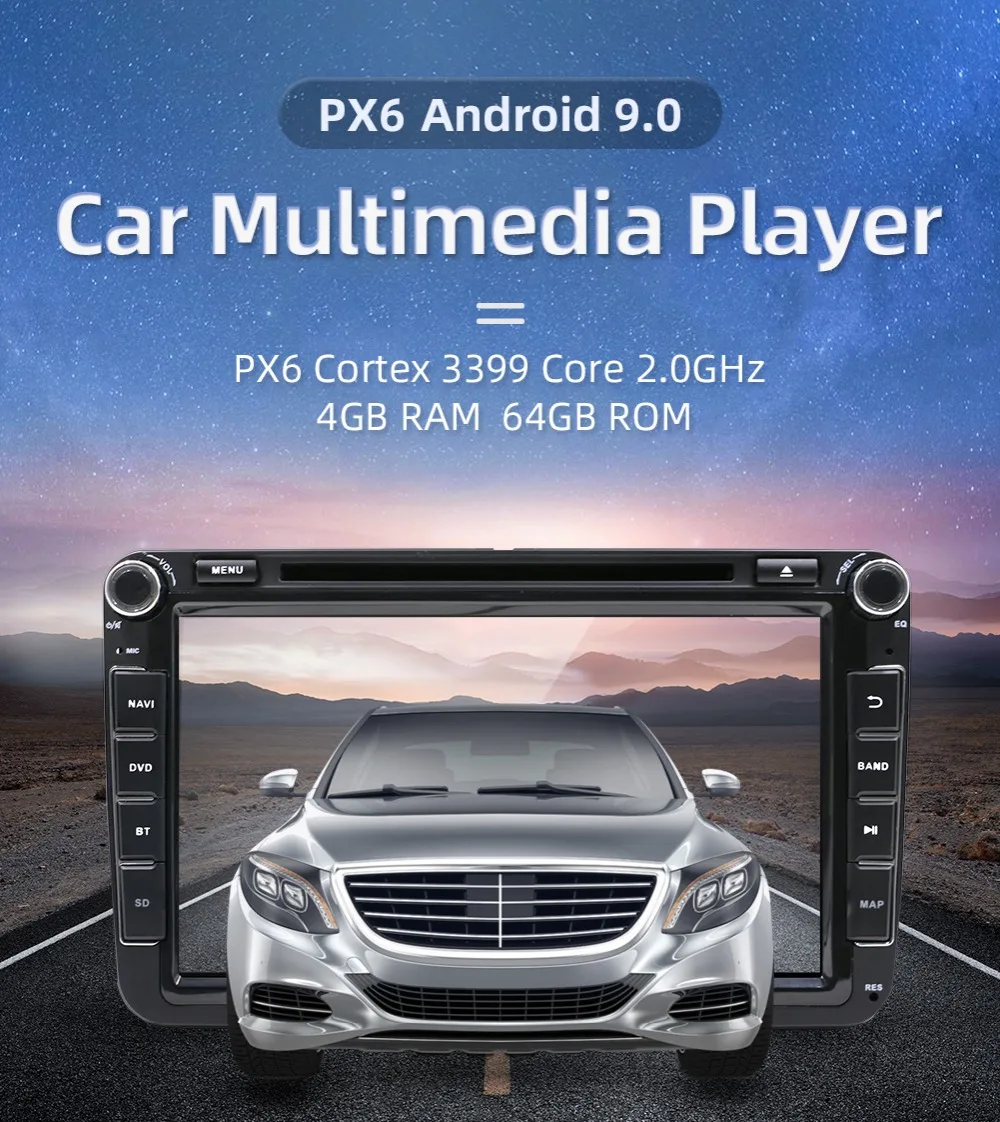 Android 9 автомобильный dvd-плеер gps навигация автомобильная радио для Volkswag/Golf/Tiguan/Skoda/Seat/Altea/Skoda Wifi Bluetooth Камера заднего вида PX6