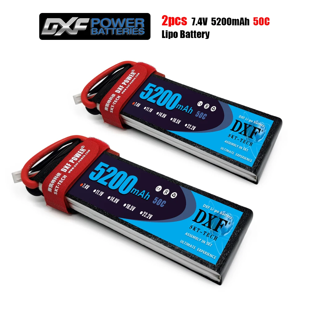 Литий-полимерный аккумулятор DXF 2S 7 4 В 5200 мАч 50C-100C XT60 T Deans XT90 EC5 для FPV дрона