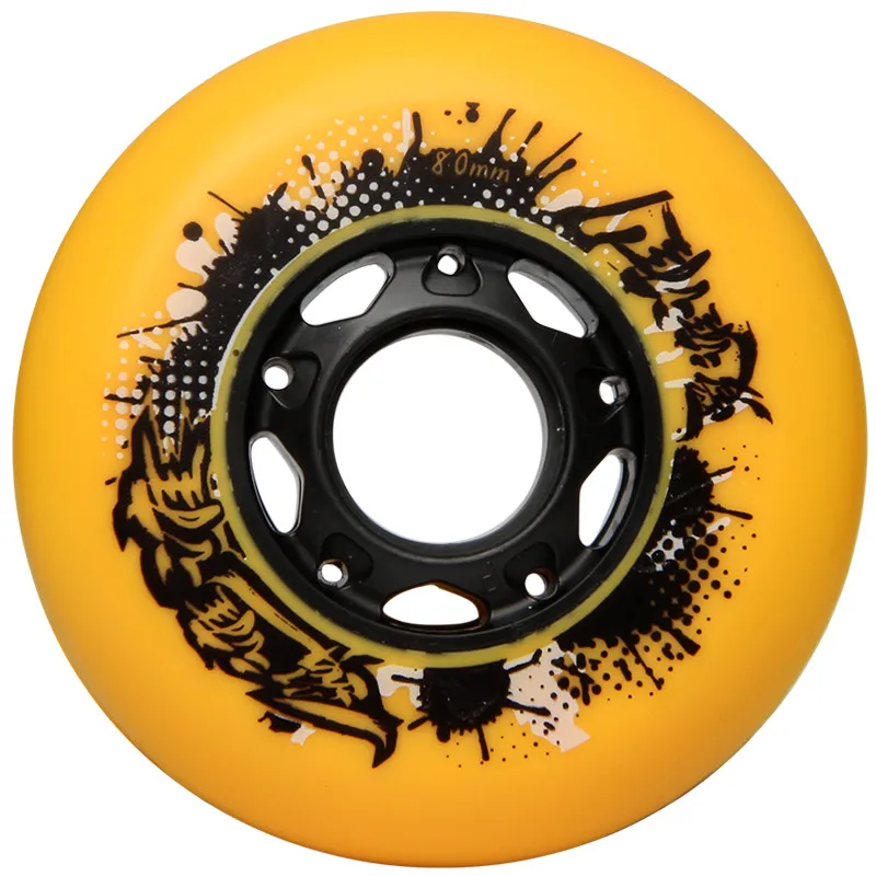 95A Super Hardest Slide Skating Wheel 92A Roller Skates Tyre for Inline Skate Patines 72mm 76mm 80mm White Papaya yellow skate wheels