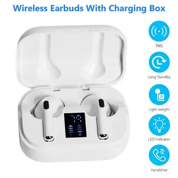 

LED Bluetooth 5.0 Earphones 300mAh Charging Box Wireless Headphone 9D Stereo Sports Waterproof Earbuds Headsets With Microphone