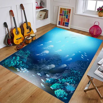 

3d Rug and Large Area Rug Living Room Bathroom Living Room Space Non-slip Carpet Furniture 80cm * 120cm