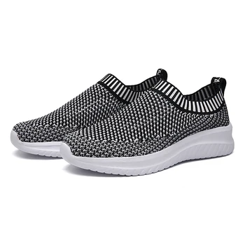 

New Summer Mesh Men's Casual Shoes Breathable Man Flat Sport Sneakers Male Walking Driving Shoes Outdoor Footwear Big Size 39-48