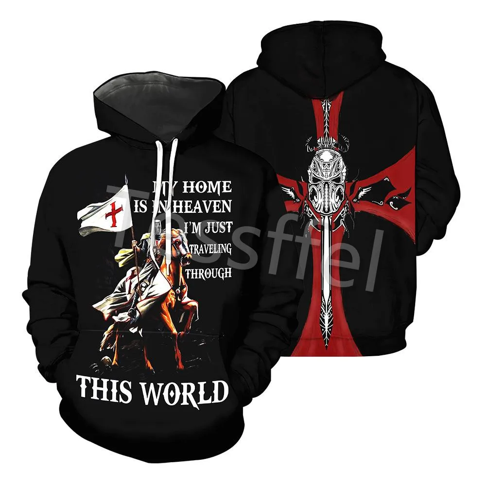 

Tessffel 3D Printed Armor Knight Templar New Harajuku Men's Hoodie Zipper Sweatshirt Cosplay Costume Autumn Unisex Style-4