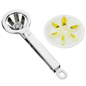 

Stainless Steel Egg Slicer Cutter 6 Equal Parts Divider Hard Boiled Eggs Kitchen Tool FPing