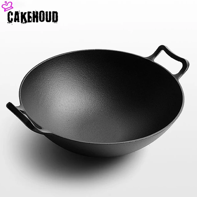 Traditional Thickened Binaural Cast Iron Pot Vintage Round Bottom