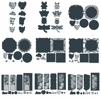 

Metal Cutting Dies Insect Letter Lace Round Square Frame Wedding Cards Making Embossing Scrapbooking Craft New Dies 2019