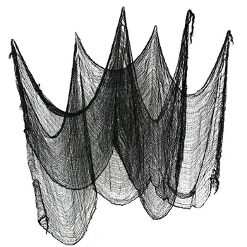 

1PC Halloween Black Gauze Terror Gauze Halloween Props Halloween Creepy Cloth Haunted House Props for Decor (Black 80x400 cm)