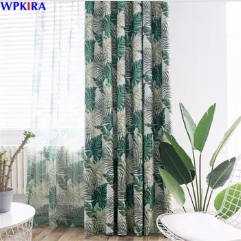 

Pastoral Printed Curtain For Living Room Sheer Curtain Bedroom Tulle Curtains Balcony Drape Panel Sheer Home Decora W-AD357#30