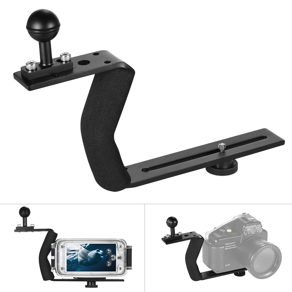 

Aluminum Alloy Diving Photography Handle Bracket with 1/4" Screw for Underwater Camera Phone Housing