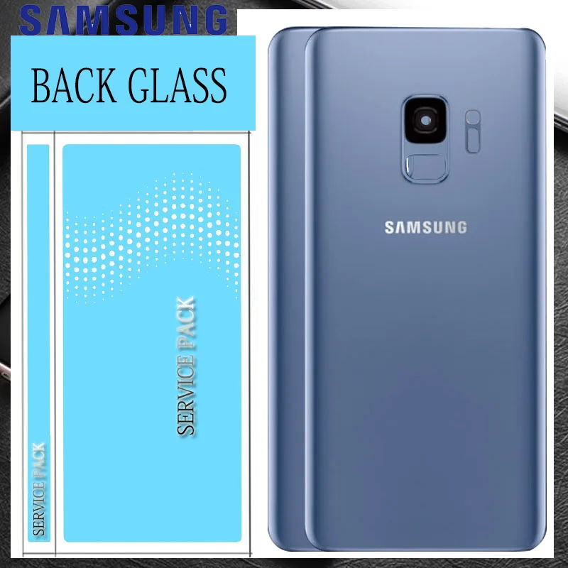 Оригинальное заднее стекло для SAMSUNG Galaxy S9 G960 G960F/S9+ S9 Plus G965 G965F крышка батареи задняя дверь корпус с объективом камеры