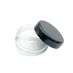 Versatile Set of 100 Transparent Cosmetic Sample Jars - Assorted Sizes - 2g (Black Cap)