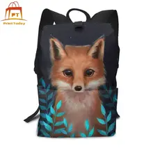 Рюкзак с лисой, рюкзаки с лисой, уличная многофункциональная сумка для мужчин и женщин, с рисунком, высокое качество, подростковые трендовые сумки