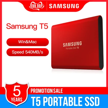 

Samsung Portable SSD T5 500GB 1TB External Solid State HD Hard Drive 1.8" USB 3.1 Gen2 (10Gbps) for Laptop Desktop
