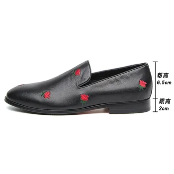 

2020 fashion party and wedding handmade men loafers shoes Embroidery men dress shoe men's flats 37-47
