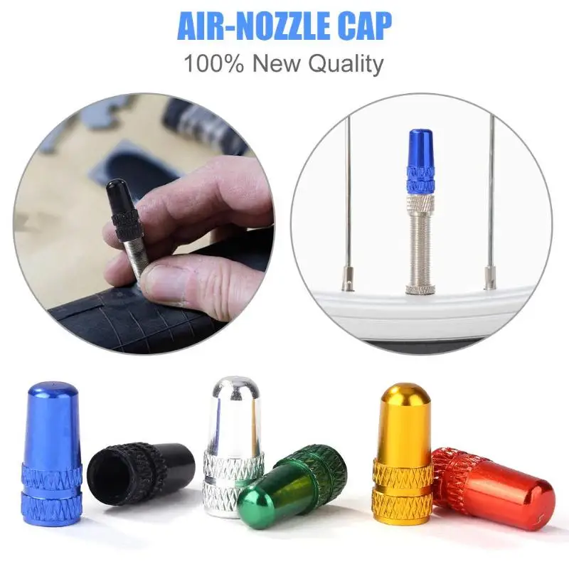 Aluminum Alloy MTB Bicycle Tire Gas Nozzle Valve Caps Cycling Dust Cover