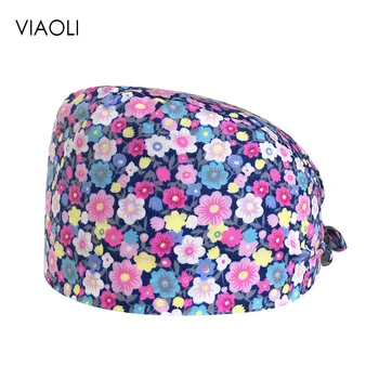 

VIAOLI men women medical scrubs pharmacy Work Cap surgery nurse Hat Oral cavity Dental Clinic Pet Veterinary Surgical Cap072