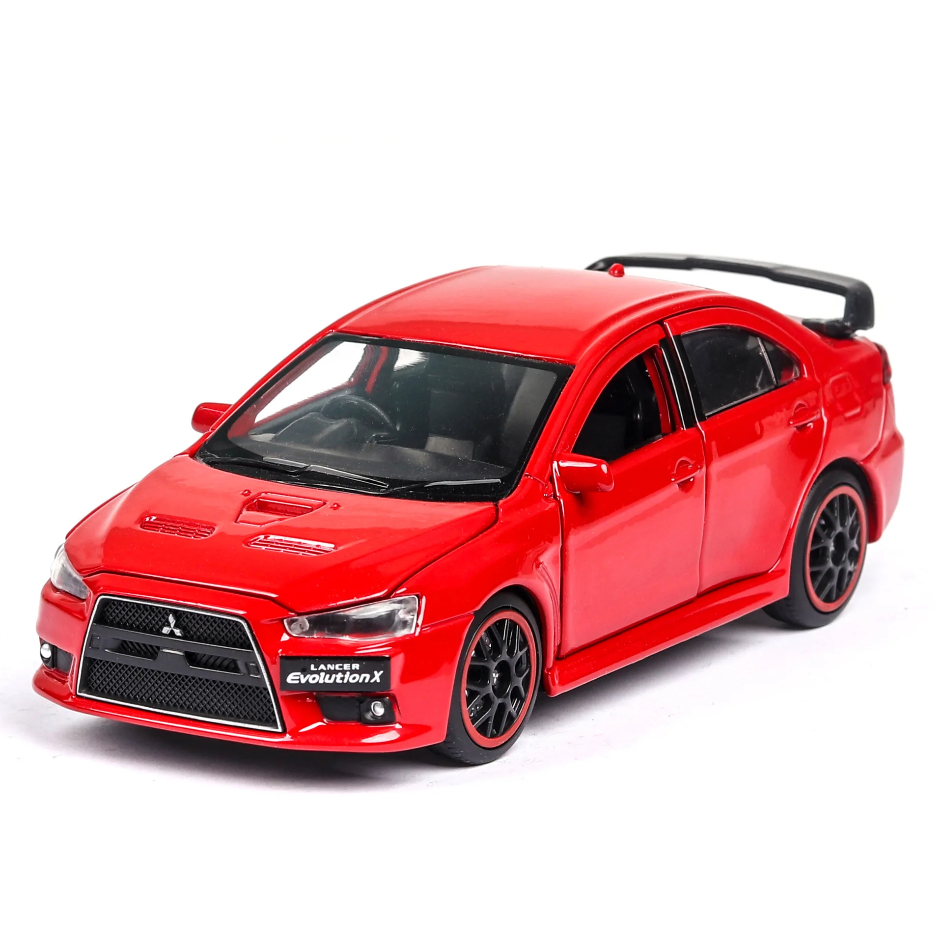 1:32 Diecast Toy Car Model Red Metal Sports Car Pull Back Car Open Door With Sound And Light Flash Collection Decoration Gift