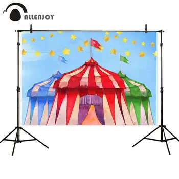 

Allenjoy Birthday Celebration Backdrops Stars Colorful Tents Flags Watercolor Photozone Banner Modern Party Child Event Supplies