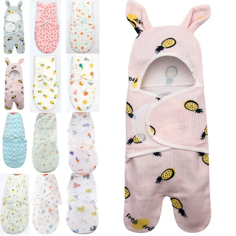 Спальные мешки для младенцев, пеленальный конверт-кокон для новорожденных, хлопок, 0-3 месяца, детское одеяло, пеленка