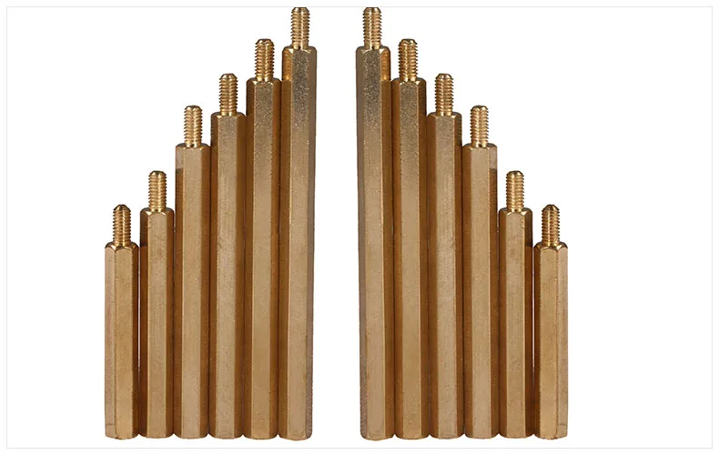 Single head hexagonal copper column hexagonal isolation column Yin and Yang column hollow stud M4 50PCS