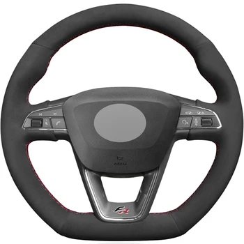 

Black Suede DIY car Steering Wheel Cover For Seat Leon Cupra R Leon ST Cupra Leon ST Cupra Ateca Cupra Ateca FR