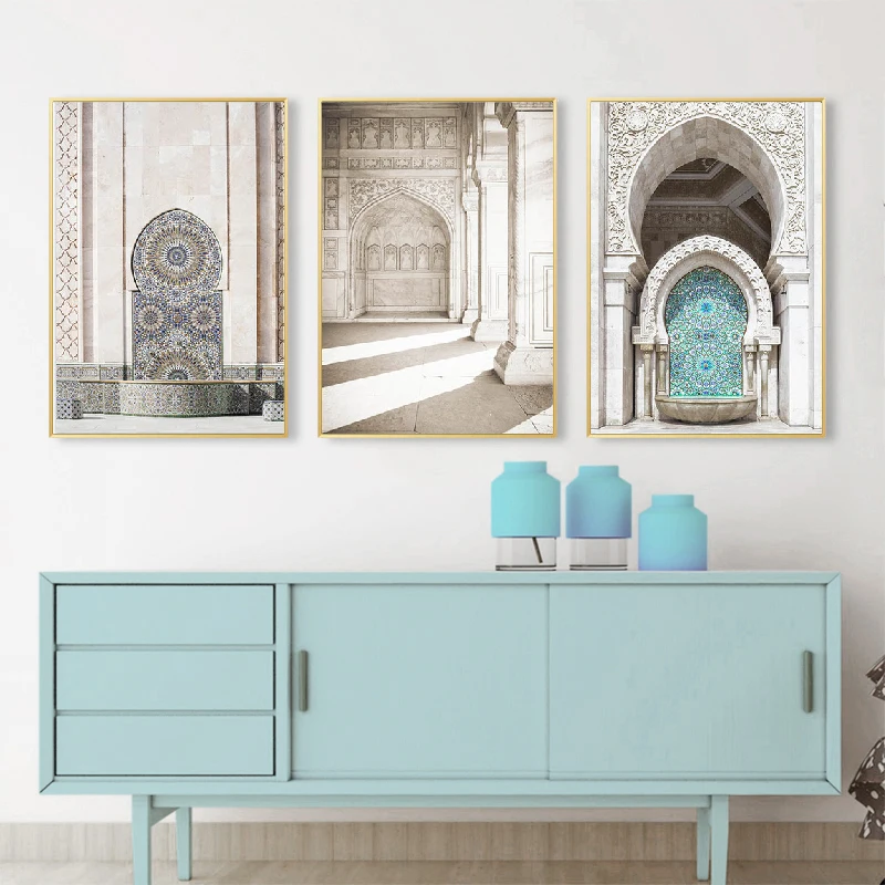 Modern-poster-mosque-oil-painting-Morocco-architecture-tourism-landscape-painting-Islamic-mural-home (2)