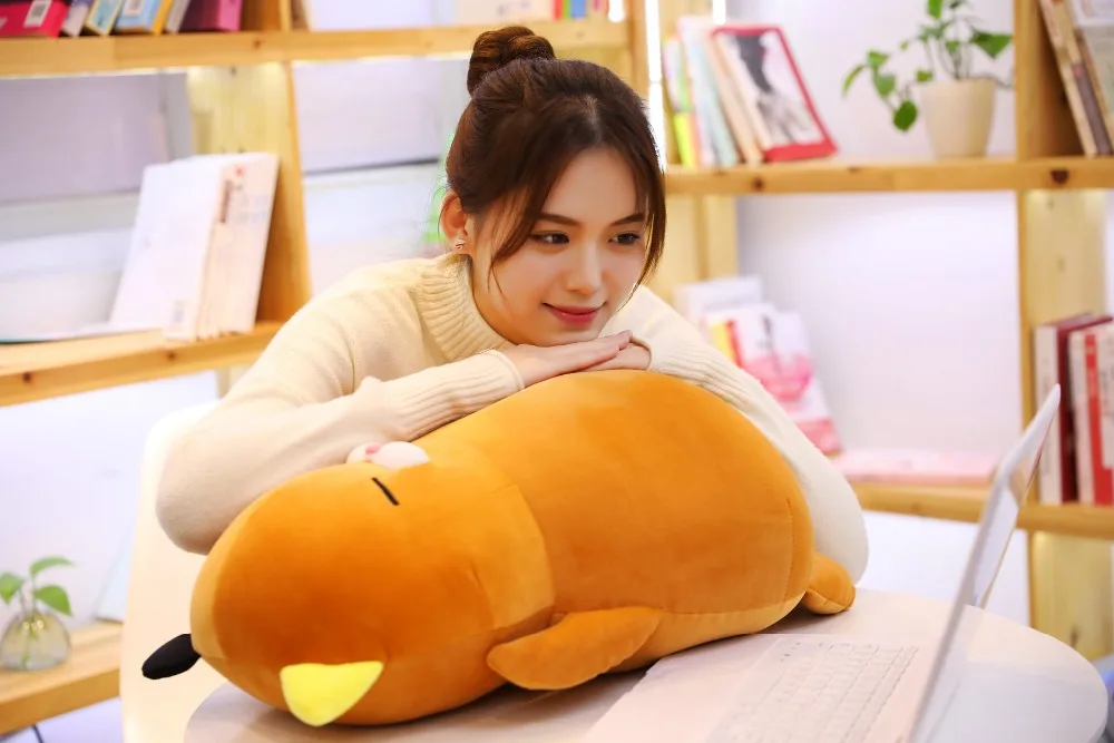 60CM Cute Sleeping Cat Plush Pillow Soft Squint Fat Cat Plush Long Pillow Children Girls Birthday Christmas Gift