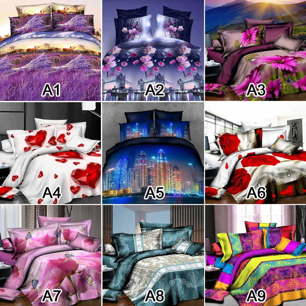 3D комплект постельного белья, роскошный Семейный комплект с цветочным принтом, включает пододеяльник, одеяло, 2 наволочки для женщин и девочек, кровать, новинка