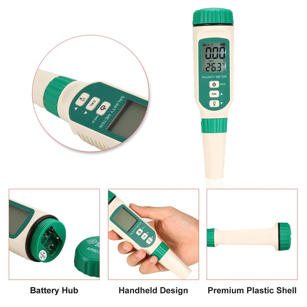 Smart Sensor Digital Salinometer Salinity Tester Pen Food Beverages Drink Salt Content Meter Atc Handheld Seawater Measuring Concentration Meters Aliexpress