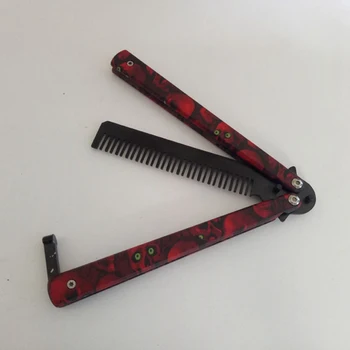 

Hairdresser Stainless Steel Butterfly Training Combs Vintage Skeleton Folding Knife Practice Hair Brushes Salon Tools