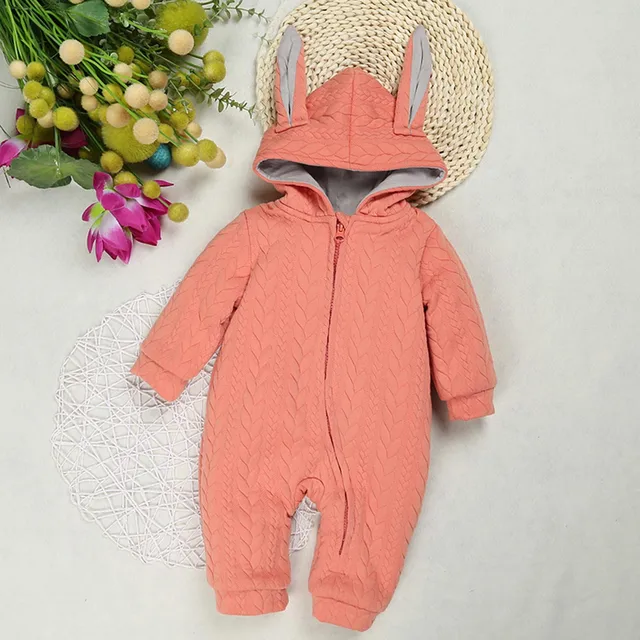 Baby Clothes Autumn Winter Baby Clothes Girls Sets Boys Clothes Romper Hooded Jumpsuit Rabbit Ear Overalls детская одежда 2