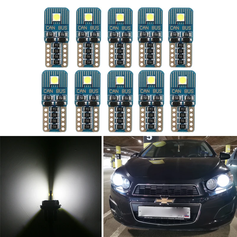 10 шт. T10 Canbus W5W светодиодный Подфарник для Chevrolet Cruze Aveo Captiva Lacetti Niva Orlando Camaro Malibu