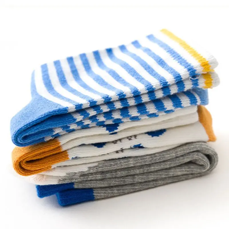 3 пары Хлопковых Носков для детей ясельного возраста, милые чулочно-носочные изделия с рисунками животных, фруктов, От 1 до 12 лет