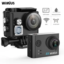 WIMIUS Ultra HD 4K Спортивная экшн-камера 60 кадров в секунду 30 м Водонепроницаемая Экшн-камера для дайвинга s 16 МП велосипедная камера 170D записывающая видео камера