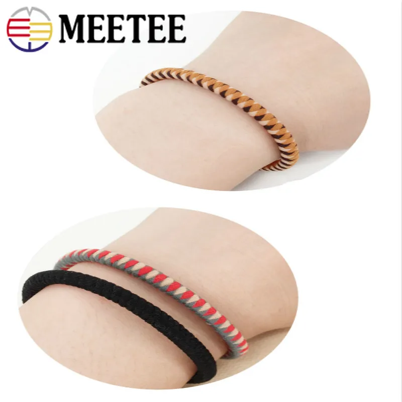 Meetee 4/10 метров 5 мм Цвет эластичной резинкой DIY ручной головной канат связанные в узел волосы кольцо браслет одежда для собаки аксессуары BD245